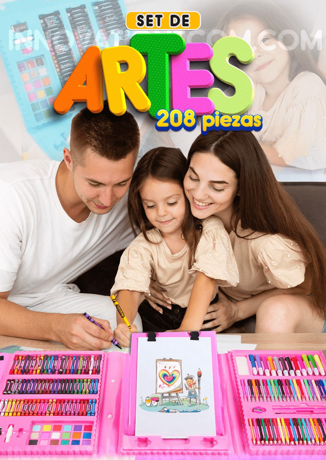 Set de Arte 208Pcs - Maleta de dibujo